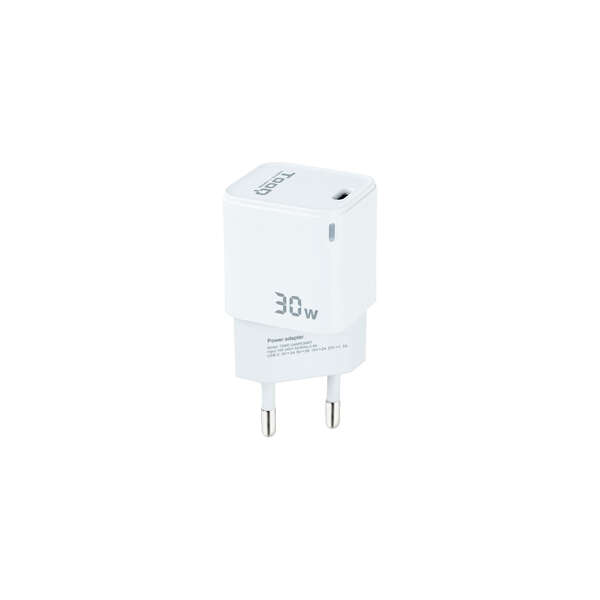 Tooq Cargador De Pared Gan Usb-C/Pd 30W - Color Blanco