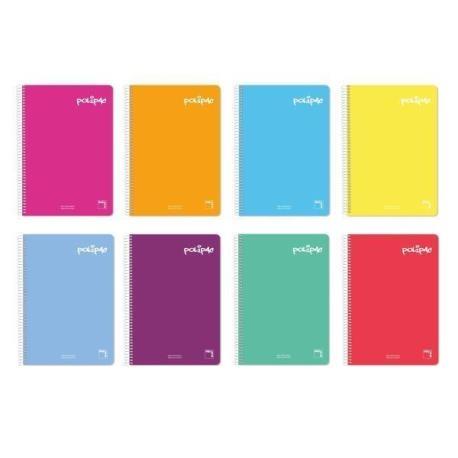 Pacsa Cuaderno Polipac 80H Folio 70Gr 1 Linea Tapas Pp Pack 5 Ud Colores Surtidos