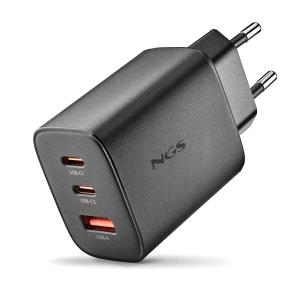 Ngs Era 65W Cargador De Pared Ultrarrapido Gan - 2 Usb-C Y 1 Usb-A - Color Negro
