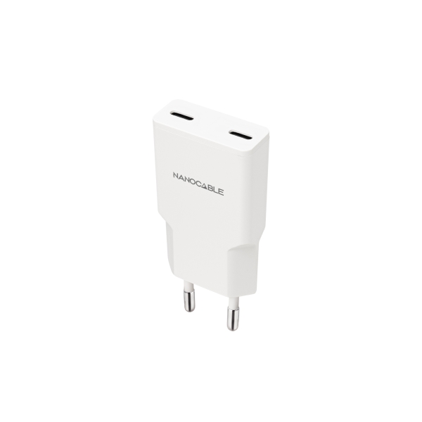 Nanocable Cargador De Pared 2Xusb-C/Pd 25W - Color Blanco
