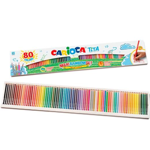 Carioca Lápices De Colores Tita Maxi Rainbow C/Surtidos Estuche 80 Ud