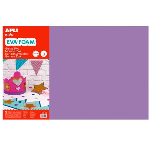 Apli Goma Eva 40X60Cm Grosor 2Mm Lila Pack 5 Ud