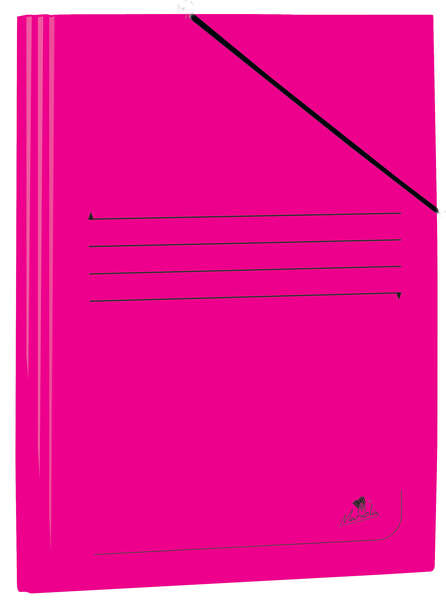Mariola Carpeta De Carton Plastificado Folio 500Gr/M2 - Medidas 34X25Cm - Cierre Con Goma Elastica - Color Fucsia