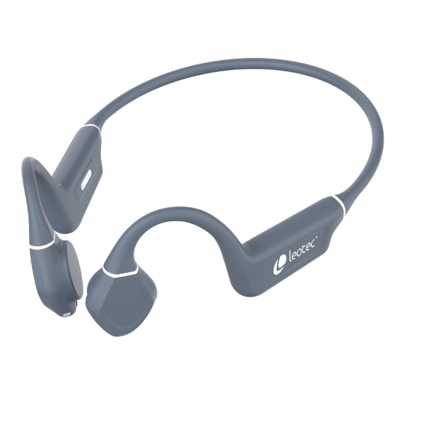Leotec Kuri Auriculares Deportivos De Conduccion Osea Bluetooth 5.4 - Autonomia Hasta 12H - Bateria De 180Mah - Resistencia Ipx5 - Color Gris