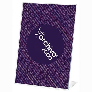 Archivo 2000 Expositor Sobremesa En Forma De L Din A7 Vertical 40X75X110 Mm Cristal Transparente