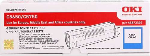Oki C5650/C5750 Cyan Cartucho De Toner Original - 43872307