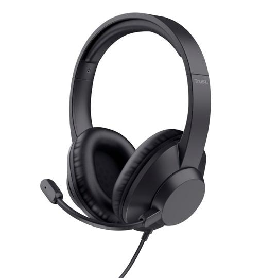 Trust Auriculares Ayda Max Adaptador Usb-C/Usb-A Con Micrófono Flexible Ajustable Negro