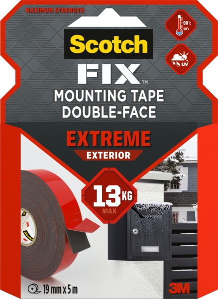Scotch-Fix Cinta De Montaje Para Exterior Extremo De Doble Cara - 19Mm X 5M - Color Blanco