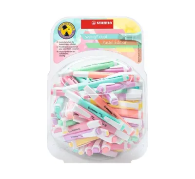 Stabilo Marcador Fluorescente Swing Cool Pastel 6 Colores Surtidos Bombonera 100 Ud
