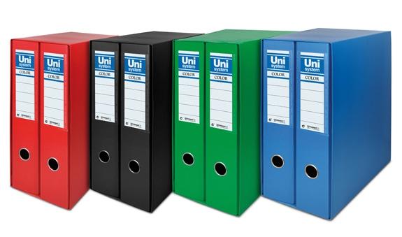 Unisystem Box Color Módulo 2 Archivadores Palanca 65Mm A4 Forrados Pp Negro