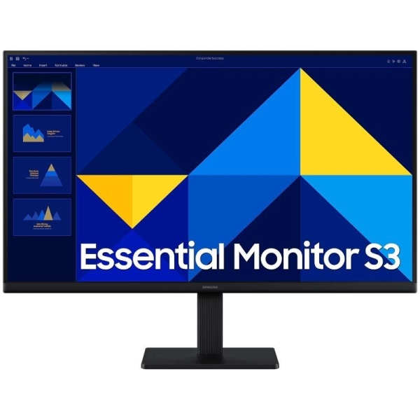 Samsung Essential S3 Monitor 27" Lcd Ips Fullhd 1080P 100Hz - Respuesta 5Ms - Angulo De Vision 178° - Hdmi - Vesa  100X100Mm