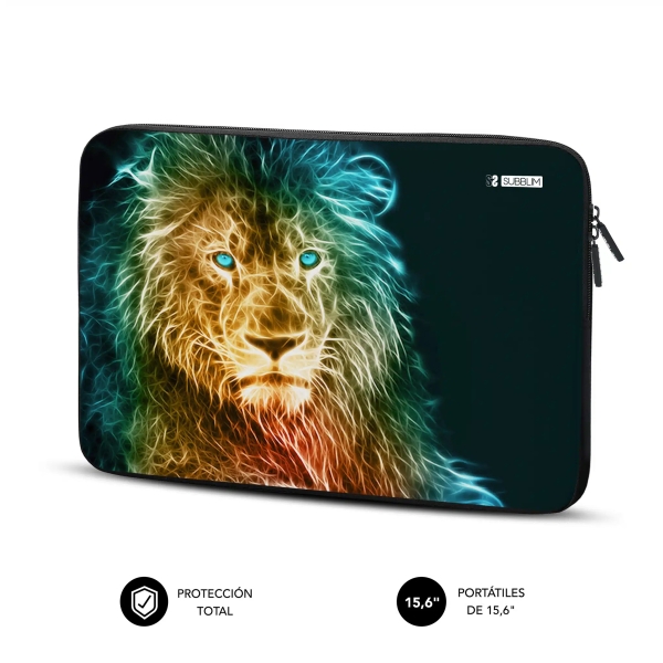 Subblim Funda Trendy De Neopreno Portátil De 15,6"- Resistencia A Golpes Y Caidas - Color Lion