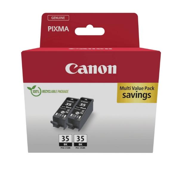 Canon Tinta Twin Pack Negro Para Pixma Ip 100/110 - Tr 150 - Pgi 35Bk (Pack 2)