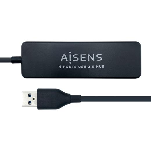 Aisens Hub Usb 2.0 Tipo A/M - 4Xtipo A/H Negro 30Cm