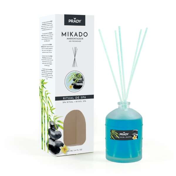 Prady Ambientador Mikado Ritual De Spa - Frasco De Cristal 100Ml Y Varitas Difusoras