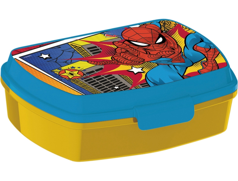 Safta Spider-Man Attack Sandwichera - Pvc Sin Bpa - Rectangular - 17X5.6X13.3Cm - Color Amarillo
