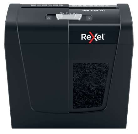 Rexel Secure X6 Destructora De Papel Manual Corte En Particulas P-4 - Destruye Hasta 6 Hojas A La Vez - Capacidad De La Papelera 10L - Color Negro
