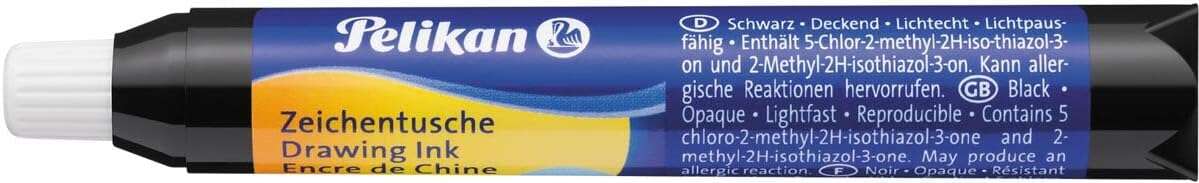 Pelikan Pipeta De Tinta China 9Ml - Ideal Para Dibujo Y Caligrafia - Resistente Al Agua - Secado Rapido - Color Negro