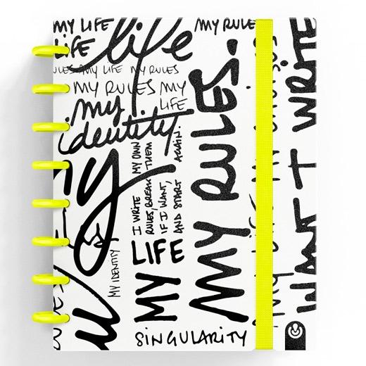 Carchivo Cuaderno Ingeniox Edit My Life A5 80H 100Gr Cuadrícula Amarillo Neón