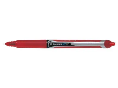 Pilot Boligrafo De Tinta Liquida Hi-Tecpoint V7 Rt - Retractil - Recargable - Punta Fina De Aguja 0.7Mm - Trazo 0.35Mm - Color Rojo