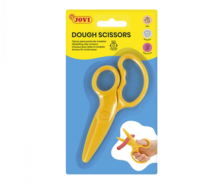 Jovi Dough Scissors Tijeras Para Pasta De Modelar - Uso Infantil - Tambien Corta Papel - Color Amarillo