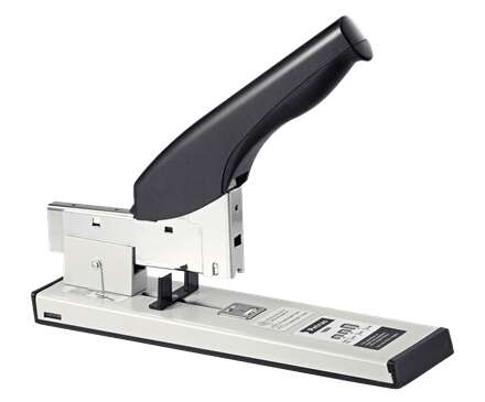 Petrus 1600 Grapadora De Gruesos - Hasta 100 Hojas - Grapado Cerrado - Para Grapas 24, 26 Y 27 - Color Gris/Negro