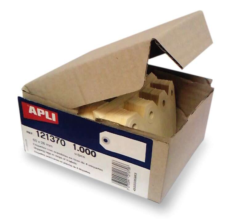 Apli Pack De 1000 Etiquetas Con Arandela Para Colgar 80 X 38Mm - Color Crema