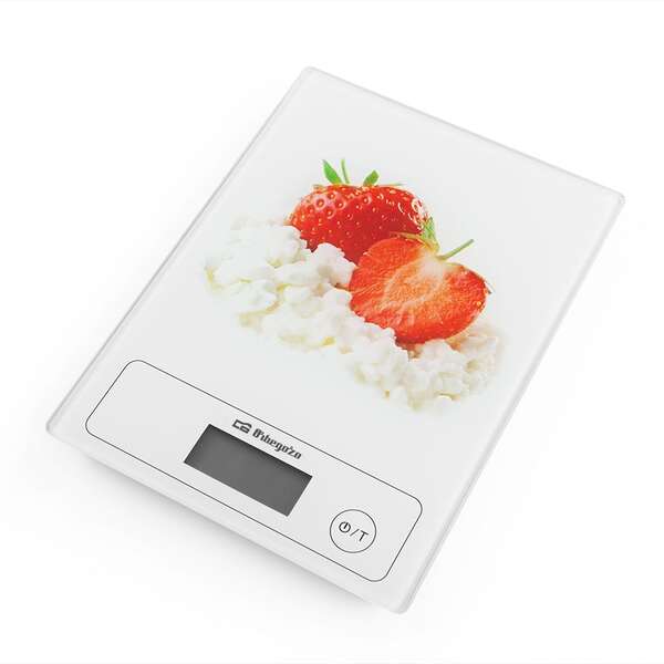 Orbegozo Pc 1018 Bascula De Cocina - Superficie De Cristal Templado - Control Tactil - Hasta 5 Kg - Base Antideslizante