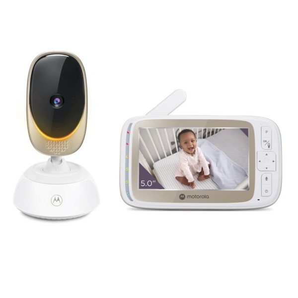 Motorola Nursery Vm85 Connect Vigilabebes Con Camara - Vision Nocturna - Conexion Wifi - Pantalla 5" - Sensor De Temperatura - Color Blanco