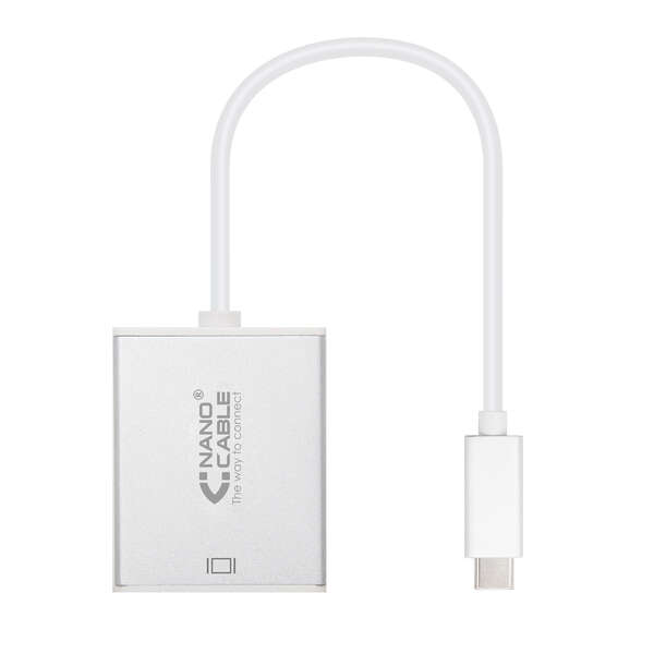 Nanocable Conversor Usb-C A Vga. Usb-C/M - Vga/H - Aluminio - 10 Cm - Color Gris