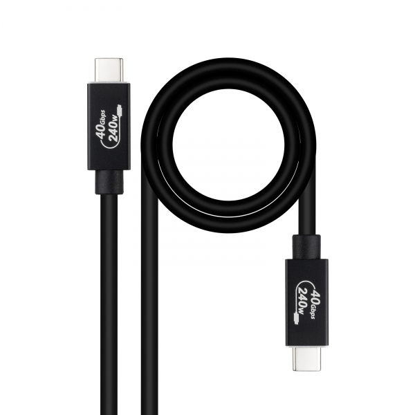 Nanocable Cable Usb 4 Gen 3X2 40Gbps 5A/240W - Usb-C/M-Usb-C/M - 1.8 M - Color Negro