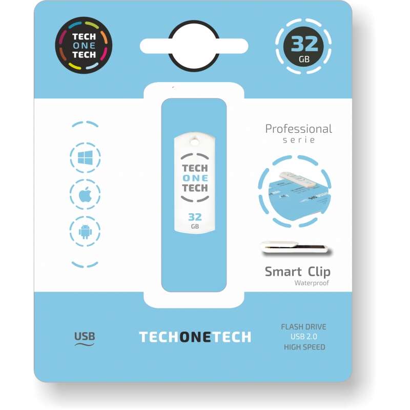 Techonetech Pro Smart Clip Memoria Usb 2.0 32Gb (Pendrive)