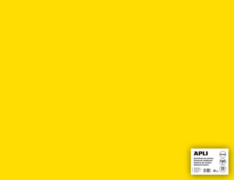 Apli Cartulina Amarilla 50 X 65Cm 170G 25 Hojas