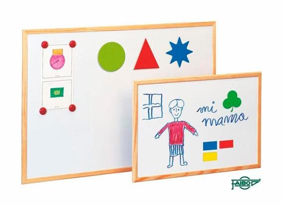 Faibo Pizarra Metálica Blanca Económica Magnetica 60X90Cm Marco De Madera