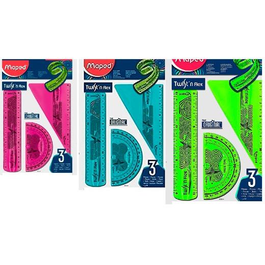 Maped Reglas Twist´n Flex Original 15Cm C/Surtidos Kit 3 Piezas