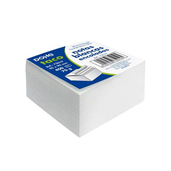 Dohe Bloque De 400 Notas De 90X90Mm - Papel Blanco De 70Gr - Engomado Superior