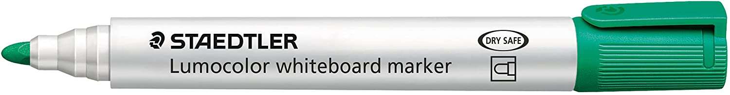 Staedtler Lumocolor 351 Rotulador Para Pizarra Blanca - Punta Redonda - Trazo 2Mm - Capuchon Con Clip - Color Verde