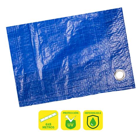Sungarden Toldo / Lona Con Ojales De Metal 6X8M - Color Azul