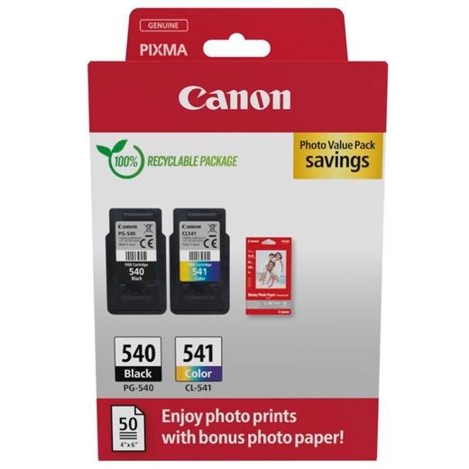 Canon Tinta Ecopack Bk+C/M/Y + 50H Papel Fotográfico 10X15 Para Pixma Mg 3250/3550/3650/4250 - Mx 395/455/475/525/535 - Ts 5150/5151 - Pg 540 + Cl 541
