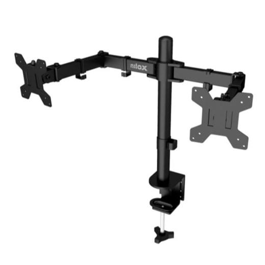 Nilox Soporte De Mesa Giratorio 2 Brazos Para Monitor 8Kg Hasta 32" Negro