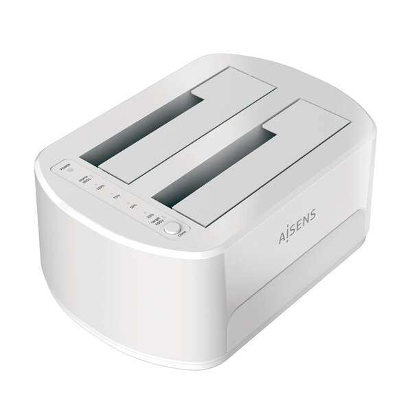 Aisens Estacion De Docking De Doble Bahia Asds-D02W Sata 2.5/3.5 A Usb 3.0/3.1 Gen1 - Clone - Color Blanco
