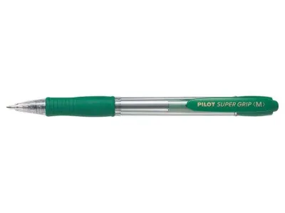 Pilot Boligrafo De Bola Retractil Supergrip - Punta Redonda 1.0Mm - Trazo 0.27Mm - Tinta De Aceite - Grip Ergonomico - Color Verde