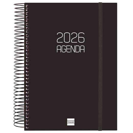 Finocam Agenda Espiral Opaque E10-155X212Mm 1Dp Tapa Pp Negro 2026