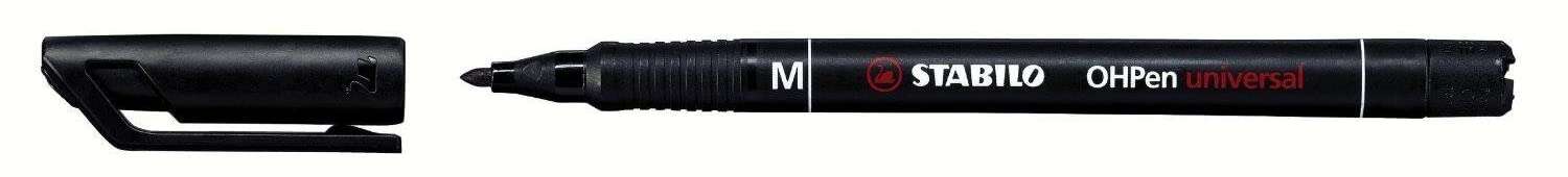 Stabilo Ohpen Rotulador Permanente - Punta Media - Trazo De 1Mm - Agarre Antideslizante - Tapon Ventilado - Color Negro