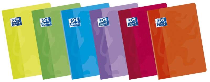 Oxford Classic Pack De 10 Libretas Grapadas Formato A4 Horizontal 1 Linea - 48 Hojas Con Margen - Tapa Blanda Plastificada - Colores Surtidos
