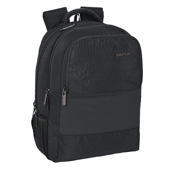 Safta Business Mochila Para Portatil Hasta 15.6" - Conector Usb - Portabotellas - Respaldo Acolchado - Hombreras Ajustables Y Transpirables - Alojamiento Para Gafas - 300X160X430Mm - Color Negro