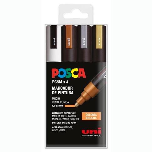 Posca Marcador  Pc-5M/4C No Permanente 1.8Mm-2.5Mm Colores Surtidos Galaxia -Estuche 4U-
