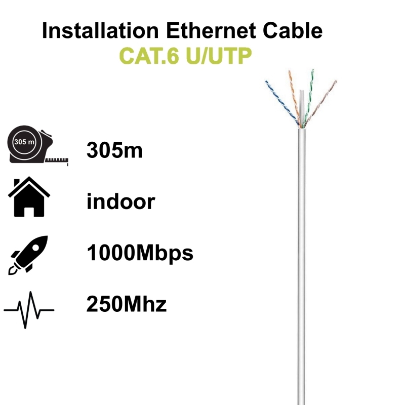 Ewent Bobina Cable Red Cat. 6 U/Utp, Pvc, 305Mt