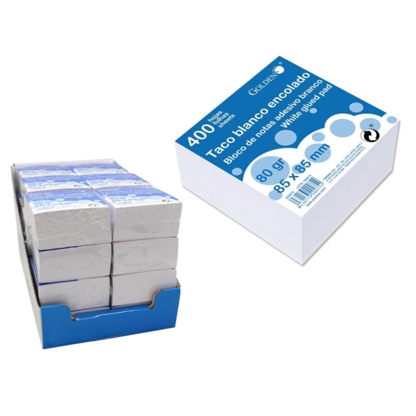 Bismark Taco Encolado De 400 Notas 85X85Mm - Color Blanco