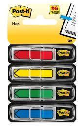 Post-It Index  Rojo, Amarillo, Verde, Azul - 4 Dispensadores Std 4X24